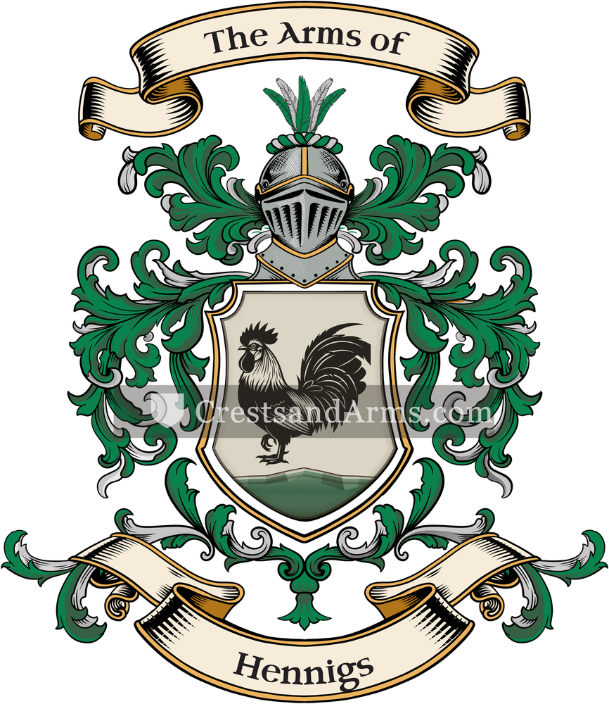The Hennigs coat of arms, drawn from the recorded blazon