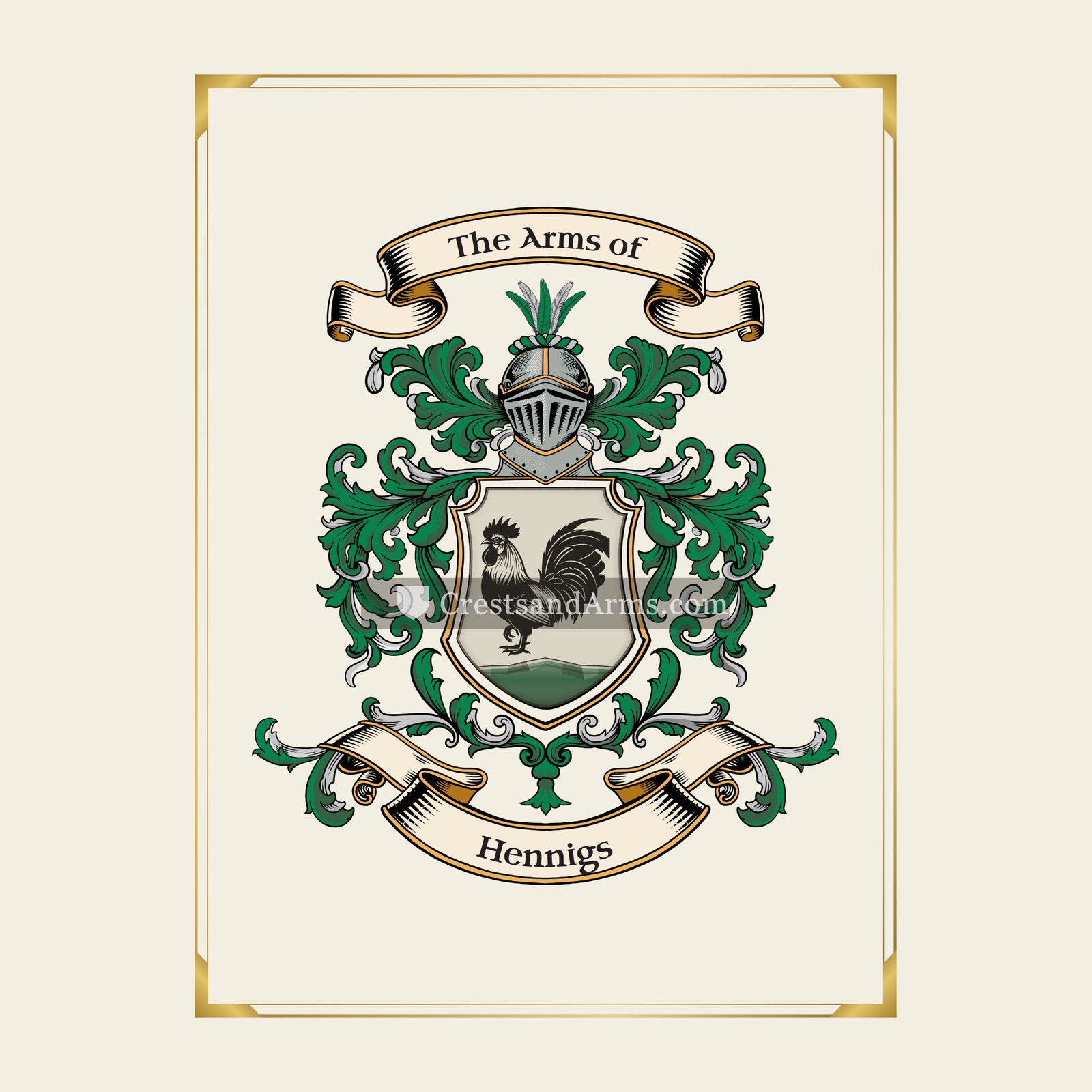 With gold border