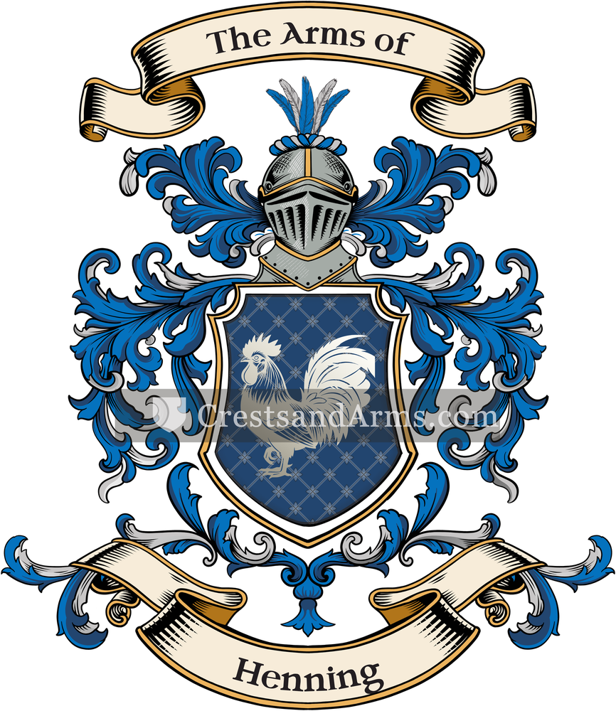 The Henning coat of arms, drawn from the recorded blazon