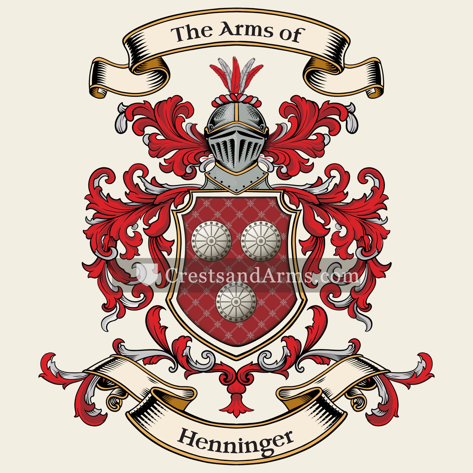 The Henninger coat of arms, drawn from the recorded blazon