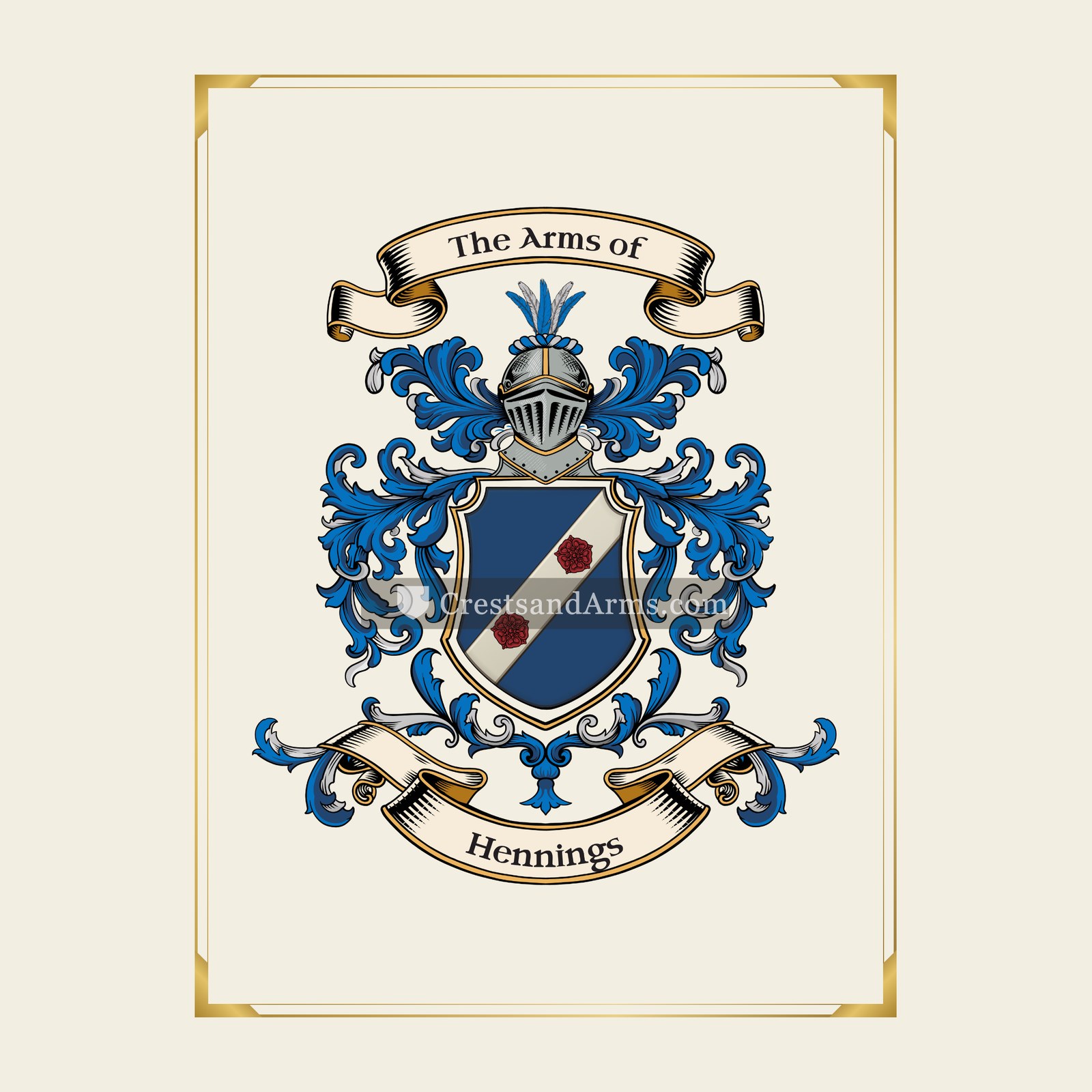 With gold border