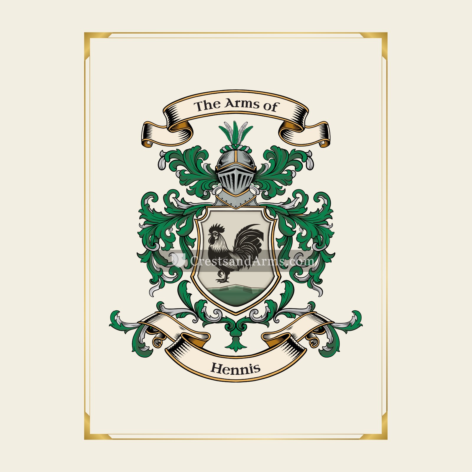 With gold border