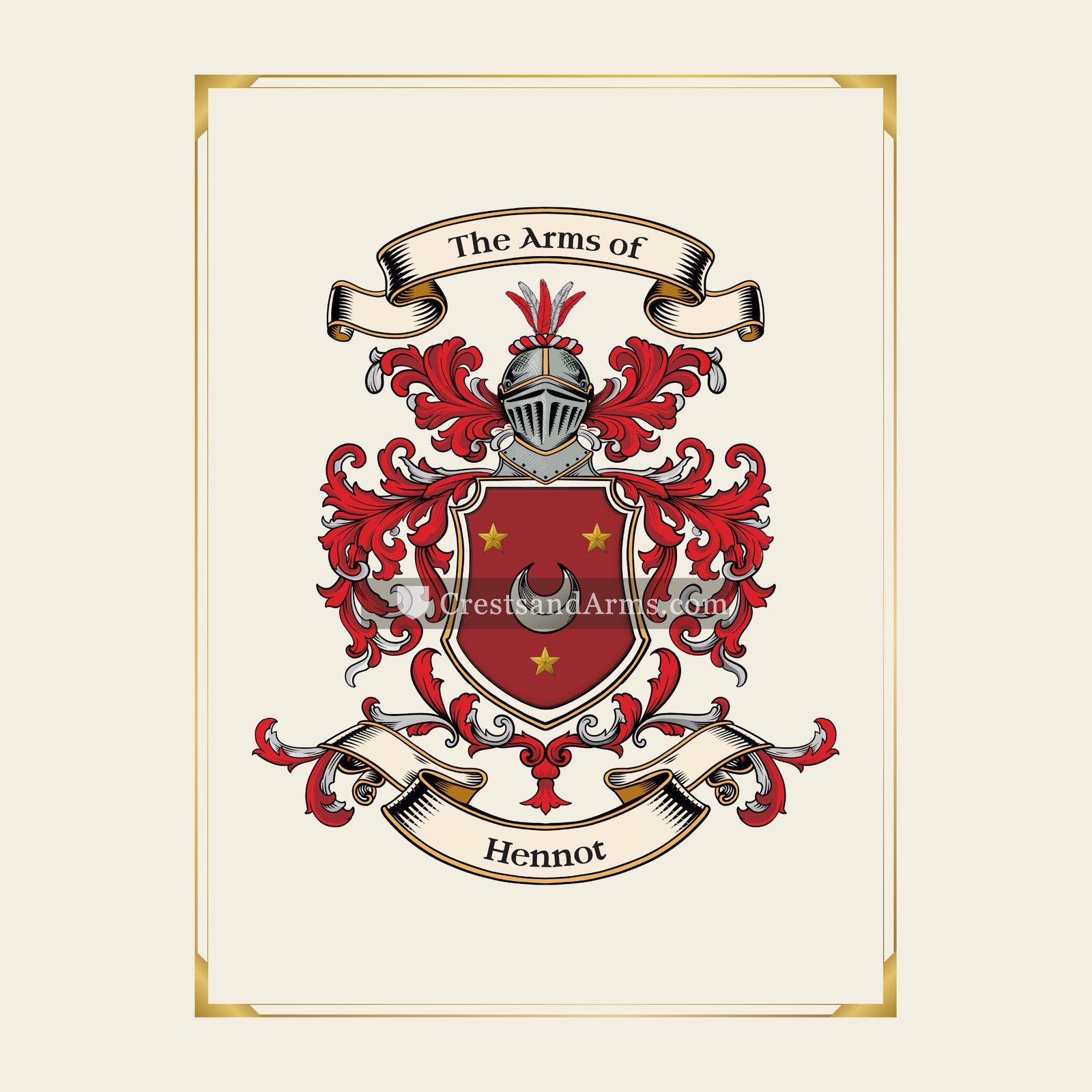 With gold border