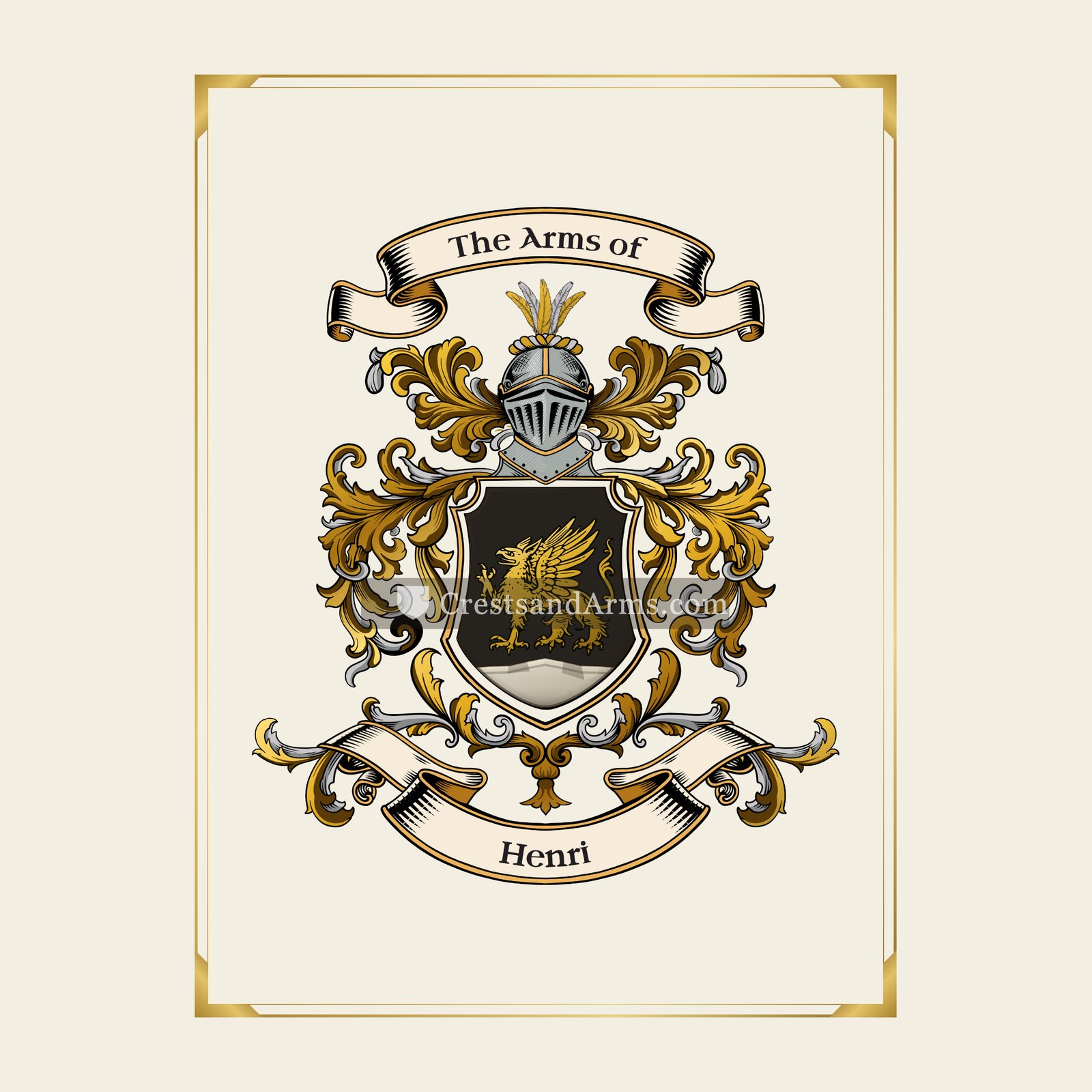 With gold border