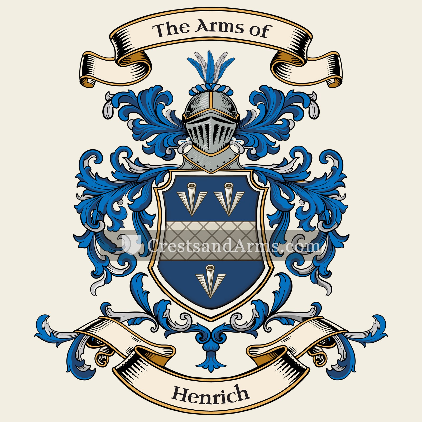 The Henrich coat of arms, drawn from the recorded blazon