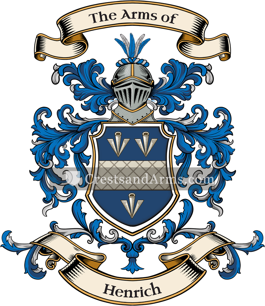 The Henrich coat of arms, drawn from the recorded blazon