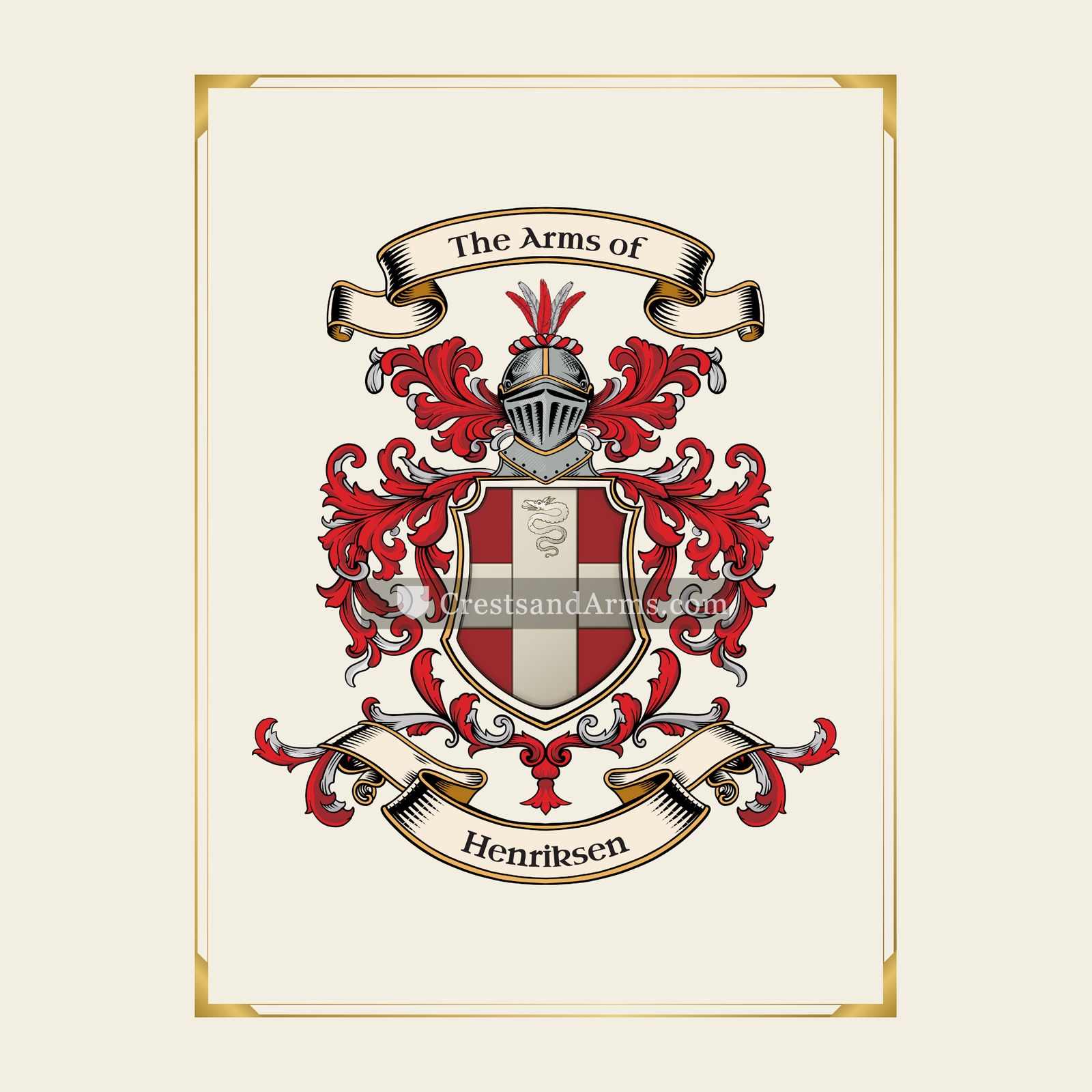 With gold border