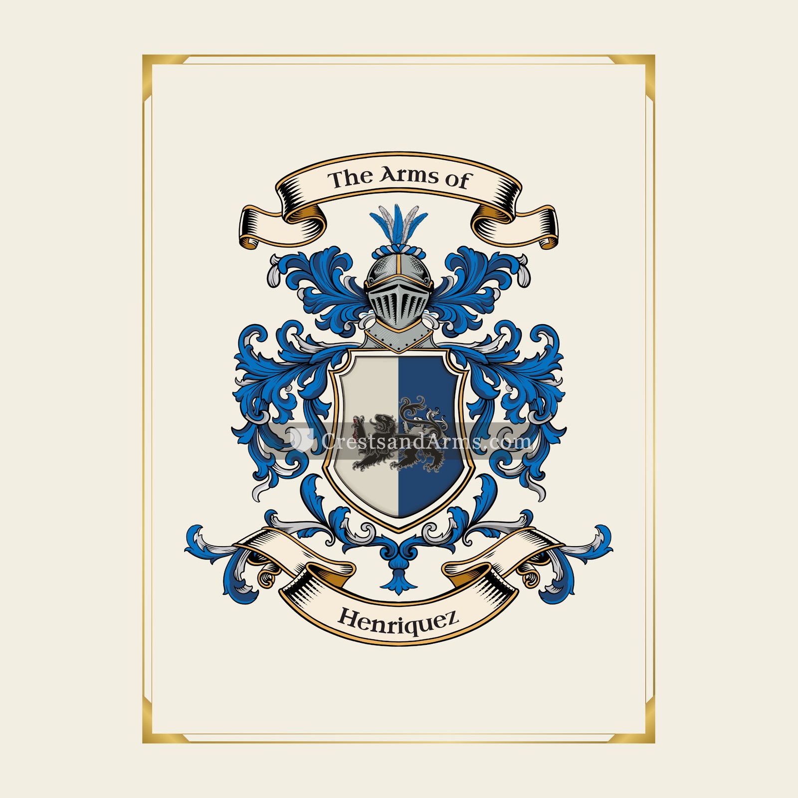 With gold border