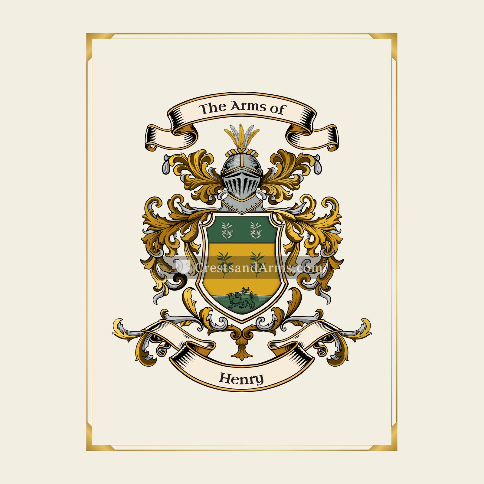With gold border
