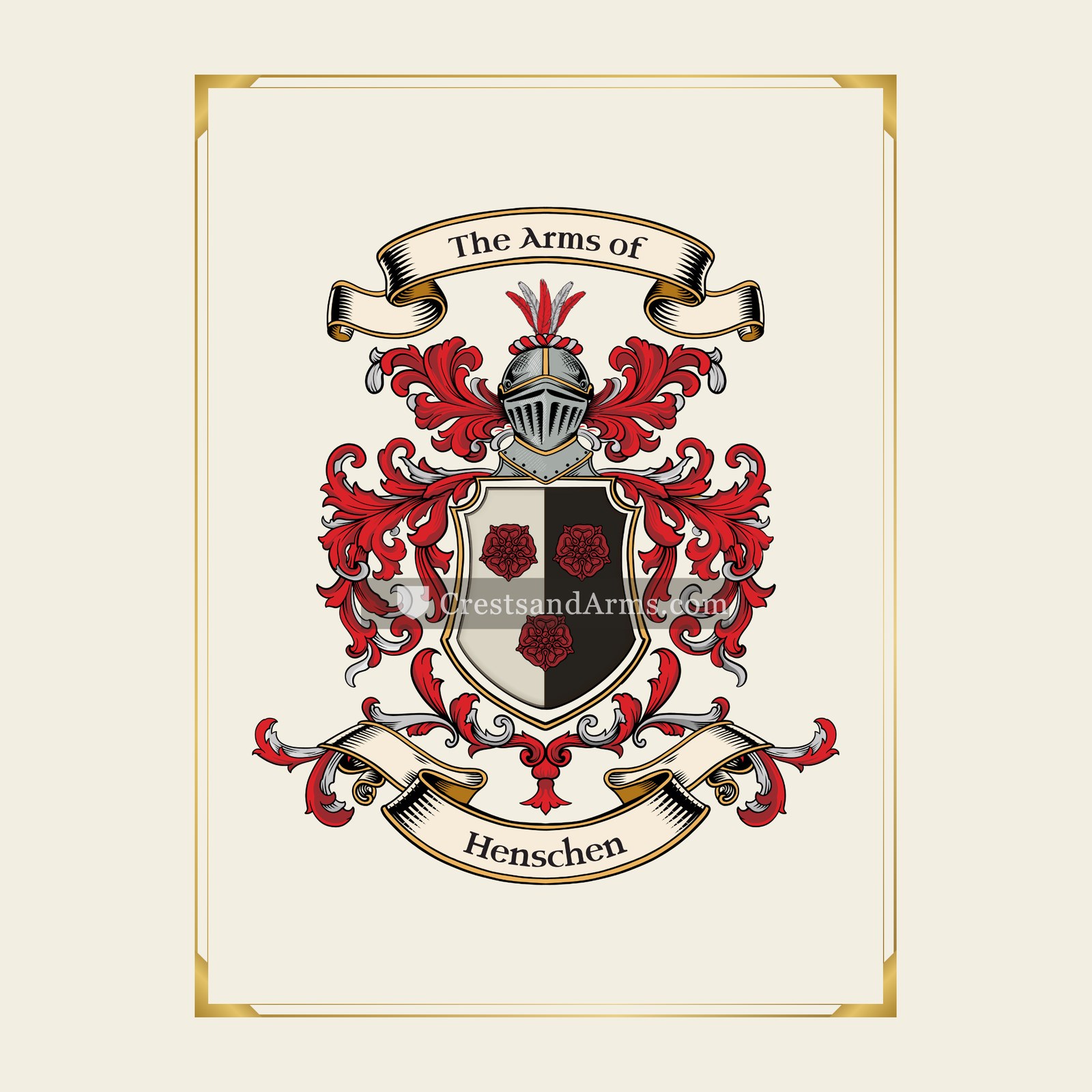 With gold border