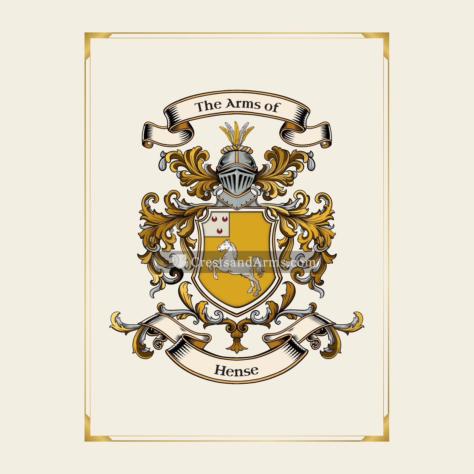 With gold border