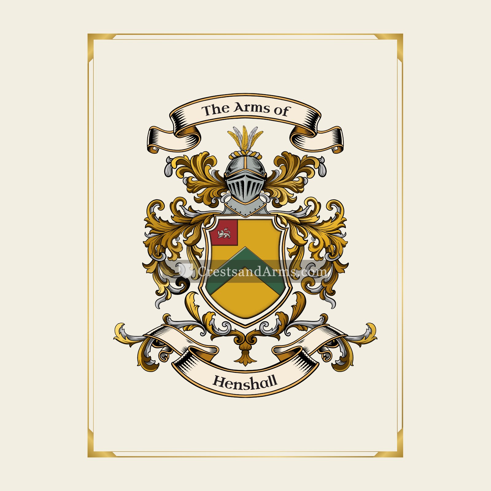With gold border