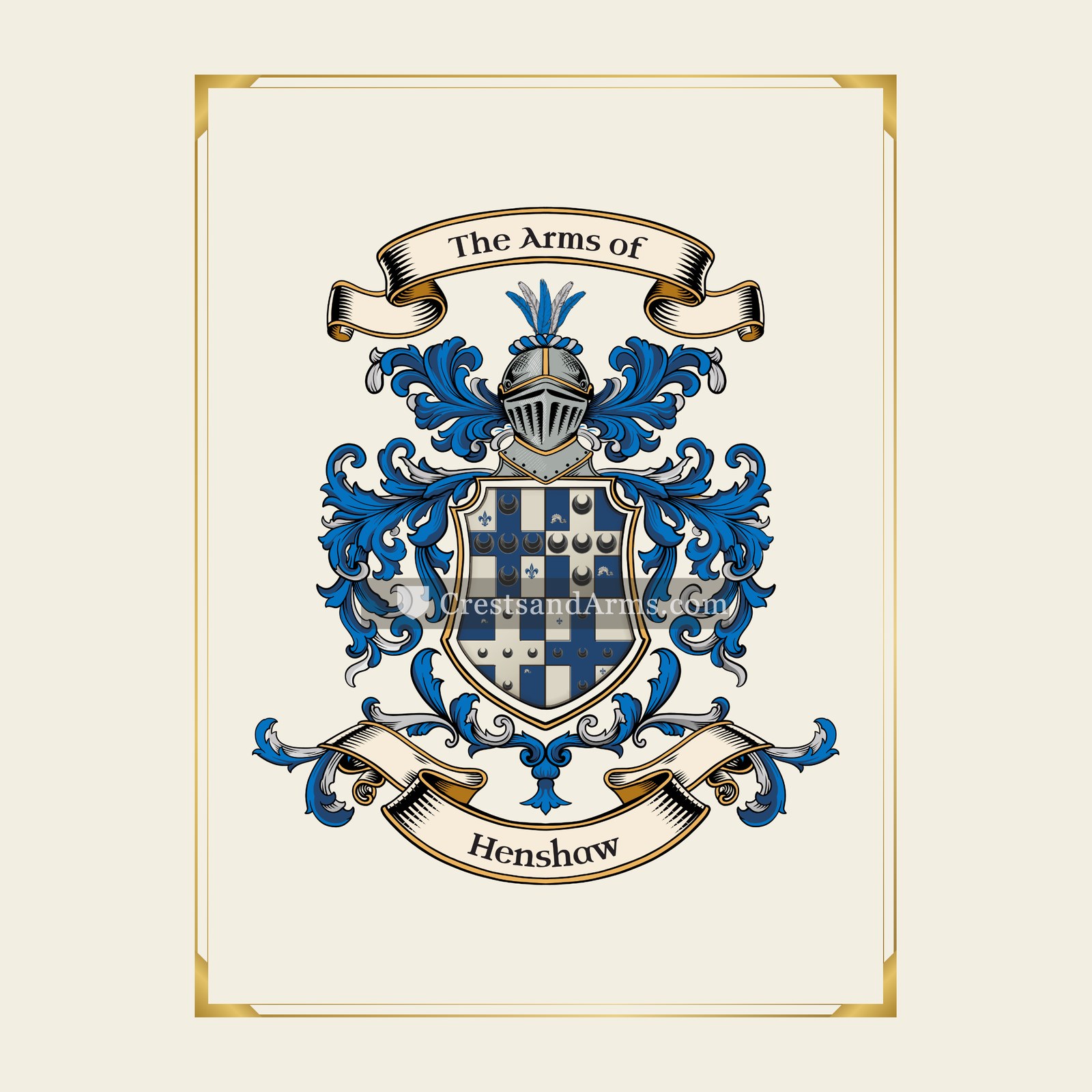 With gold border