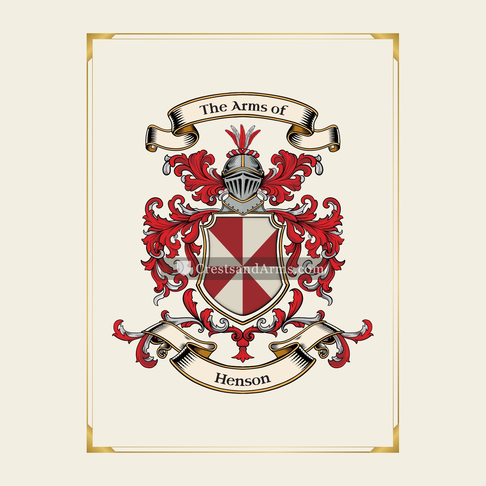 With gold border