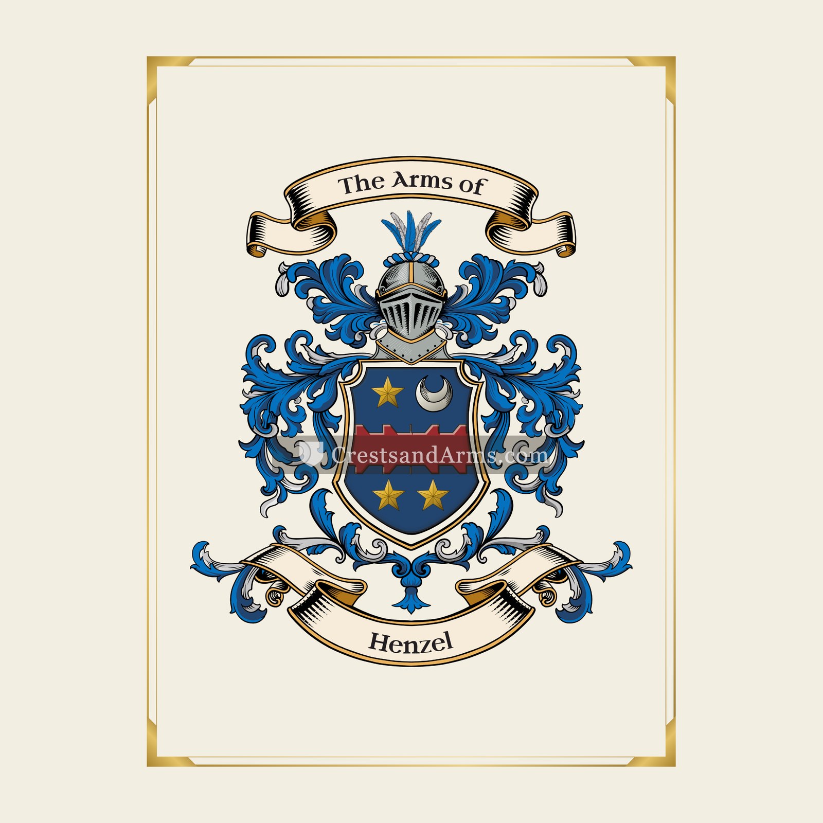 With gold border