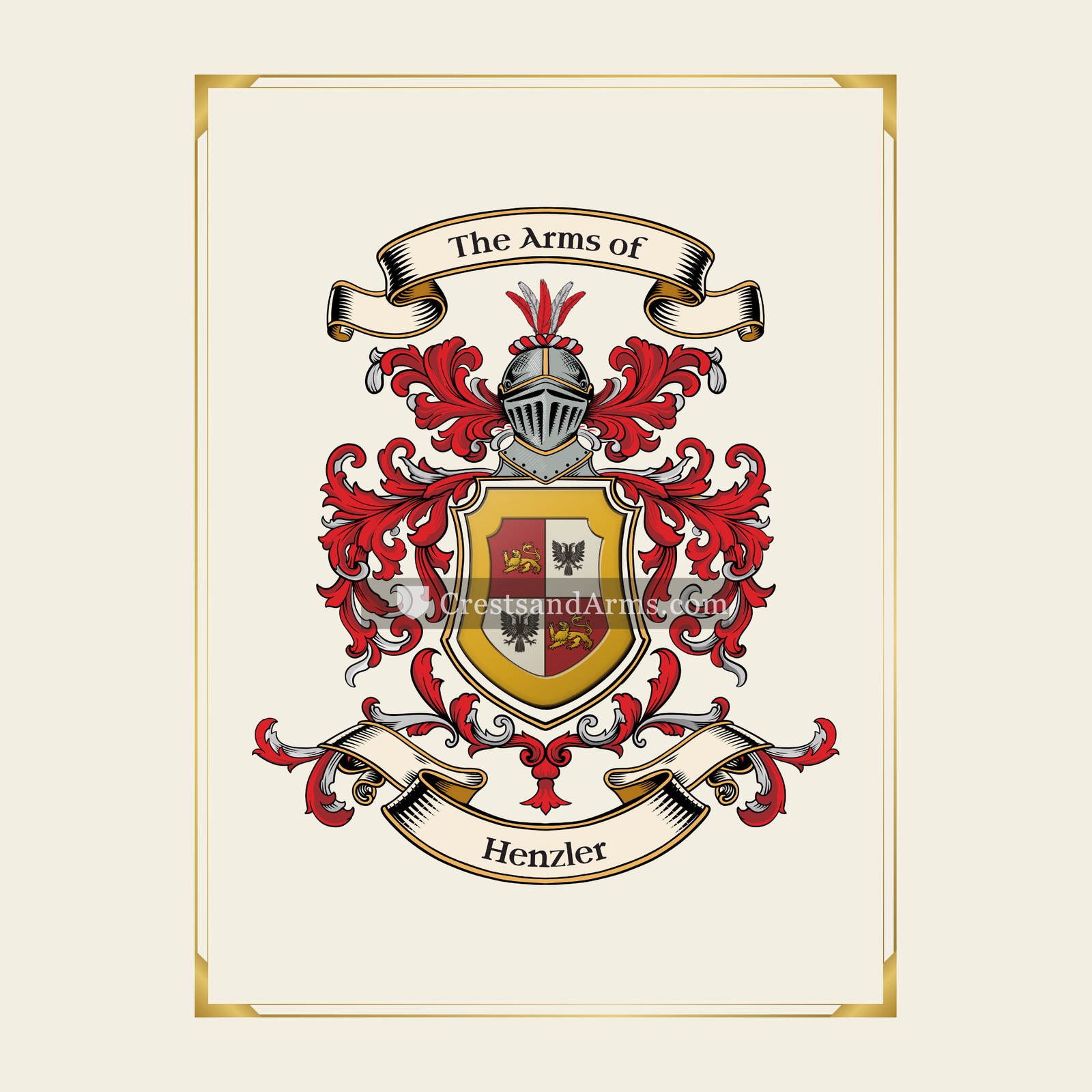 With gold border