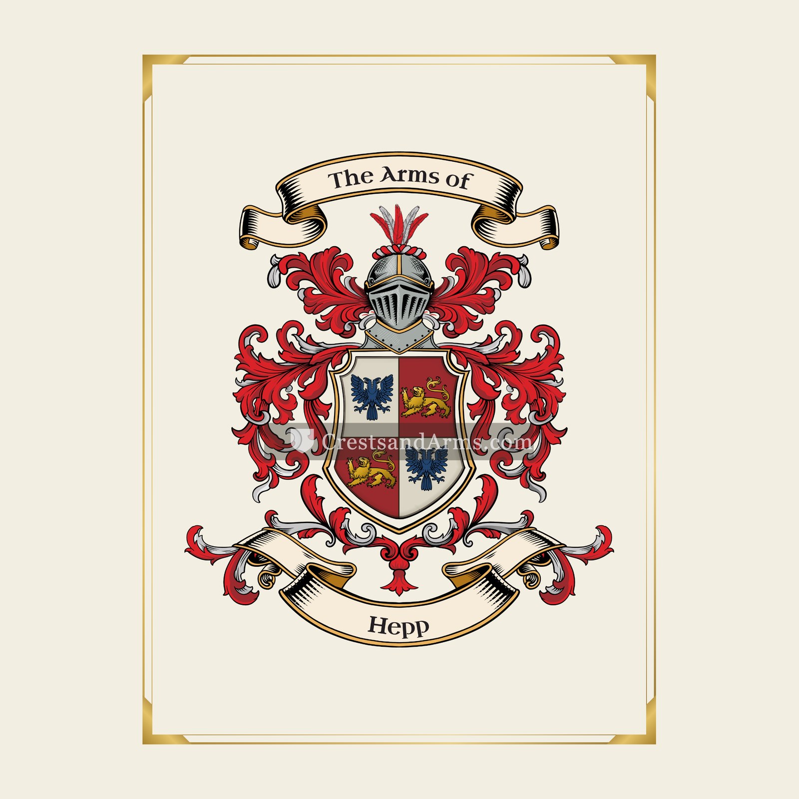 With gold border