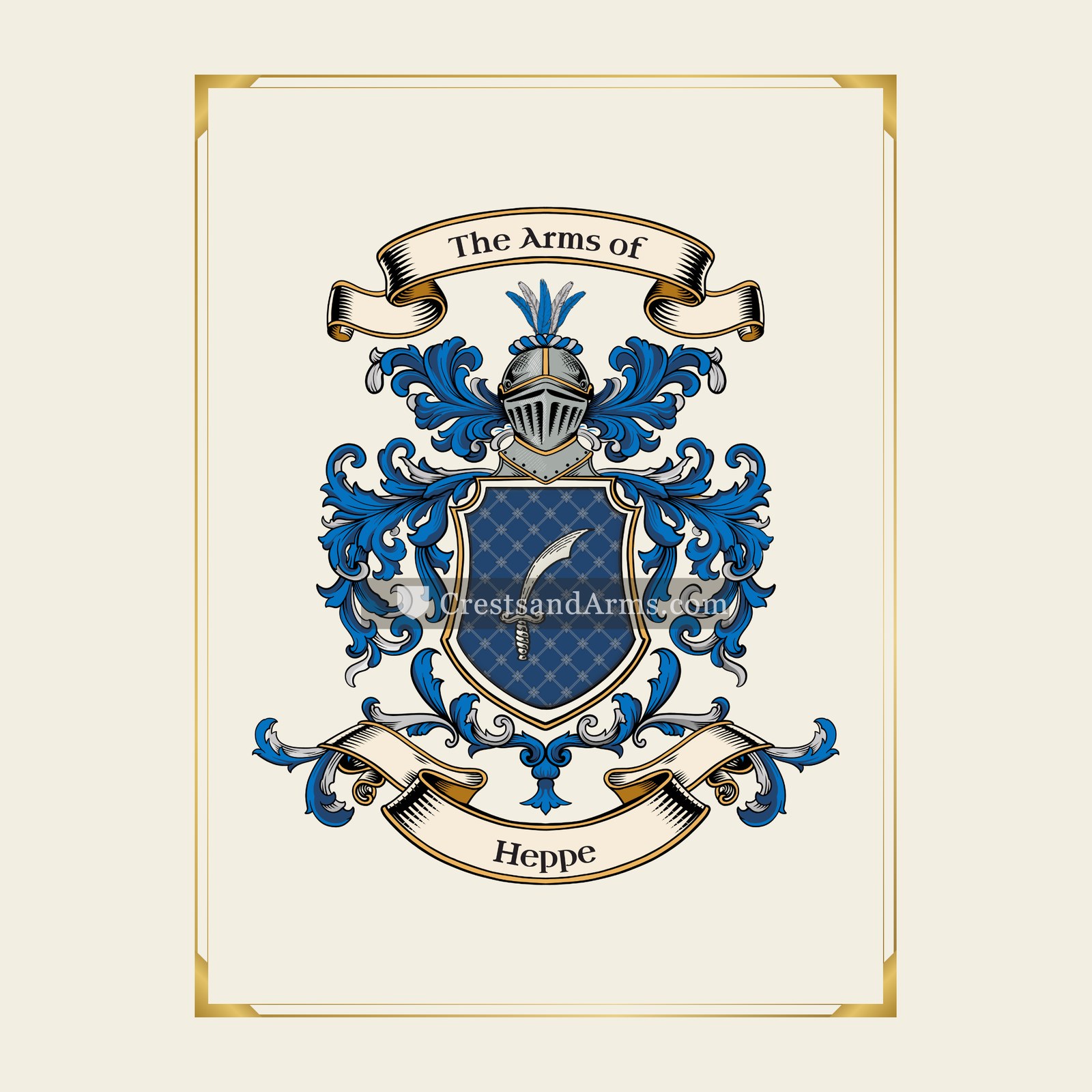 With gold border