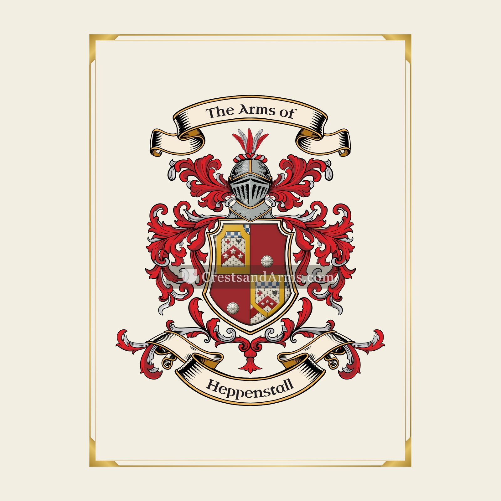 With gold border