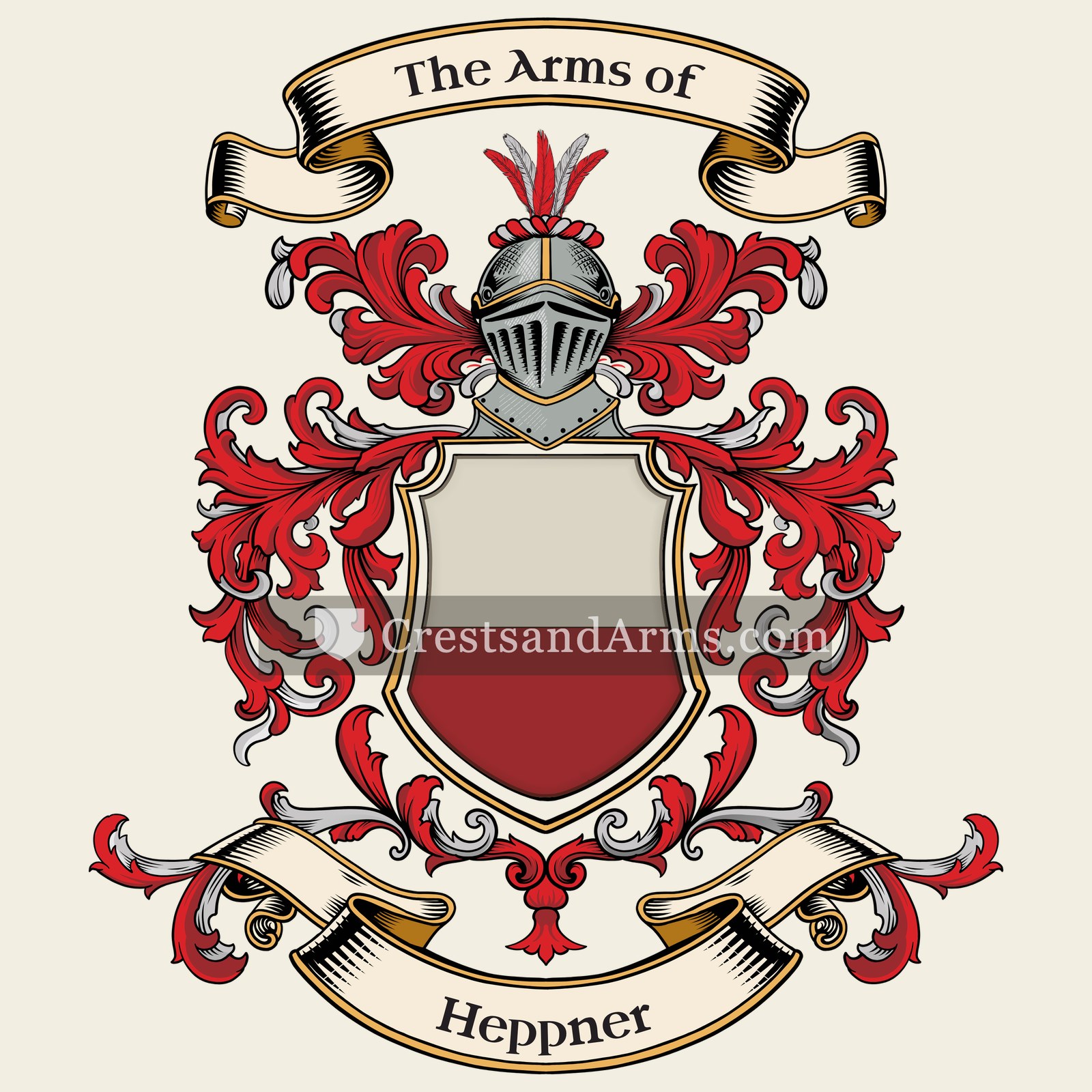 The Heppner coat of arms, drawn from the recorded blazon