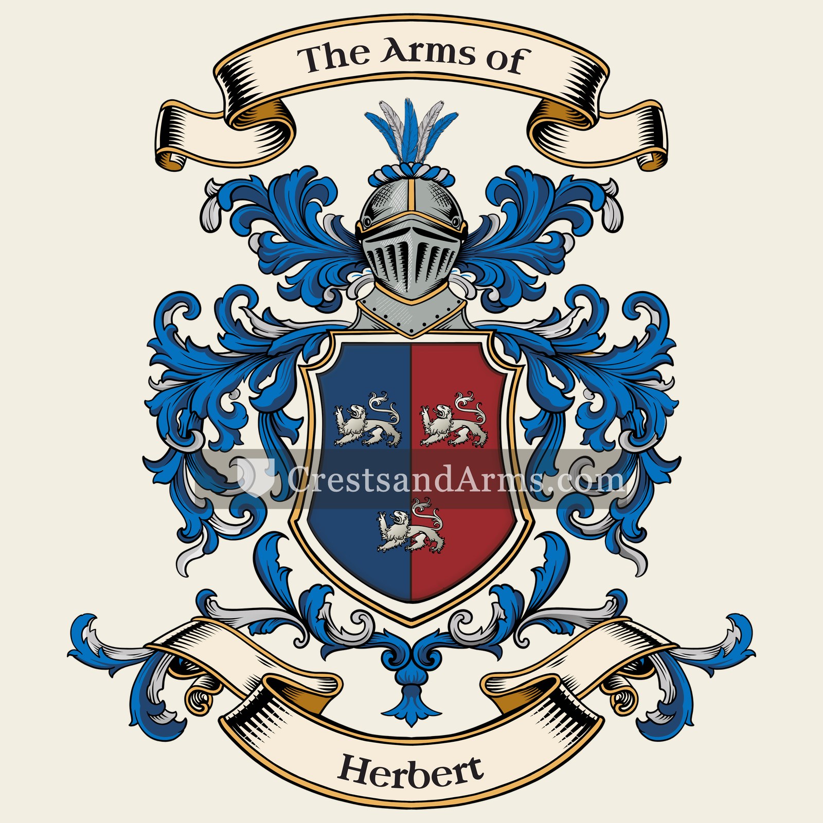 The Herbert coat of arms, drawn from the recorded blazon