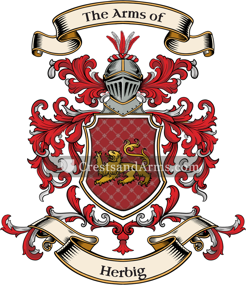 The Herbig coat of arms, drawn from the recorded blazon