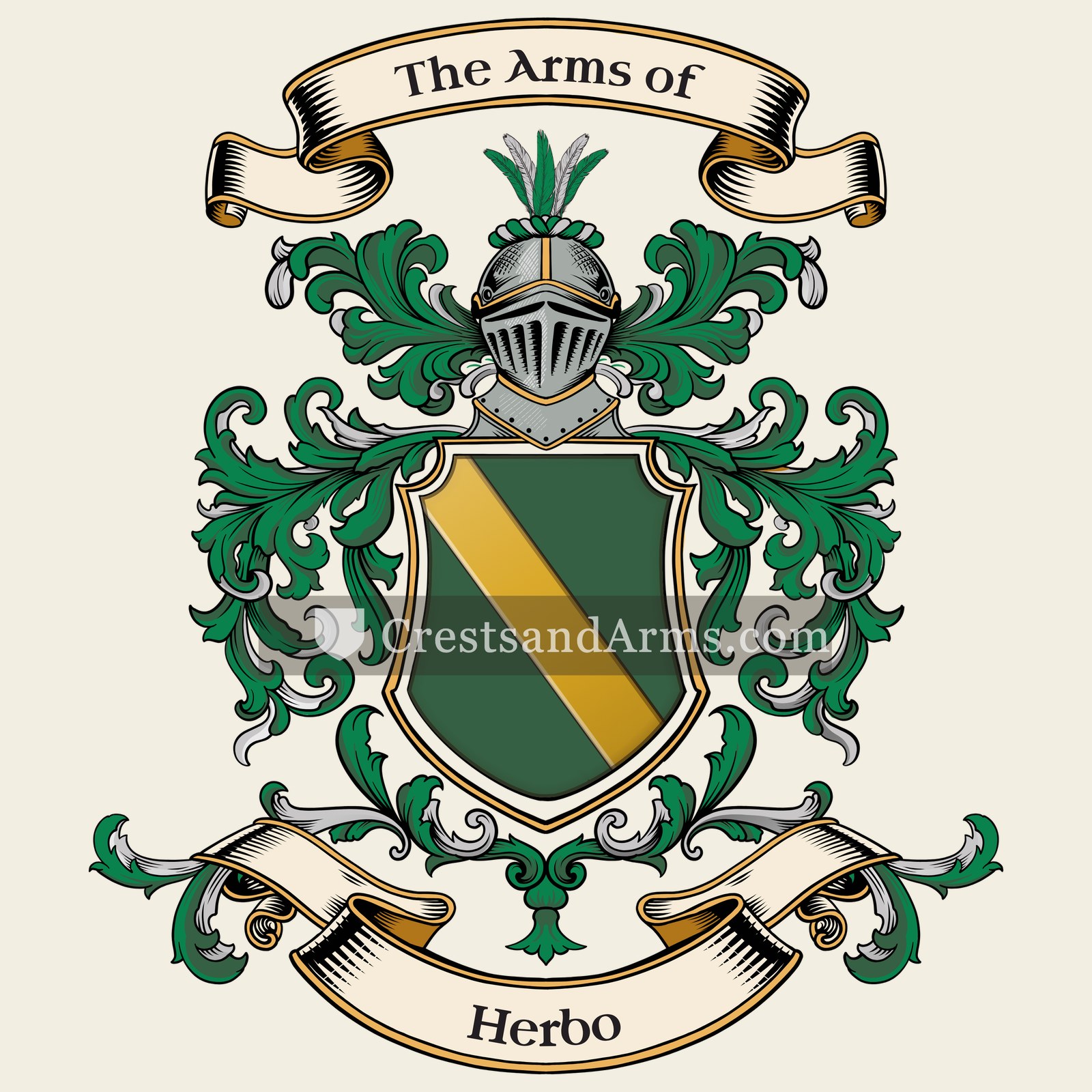 The Herbo coat of arms, drawn from the recorded blazon
