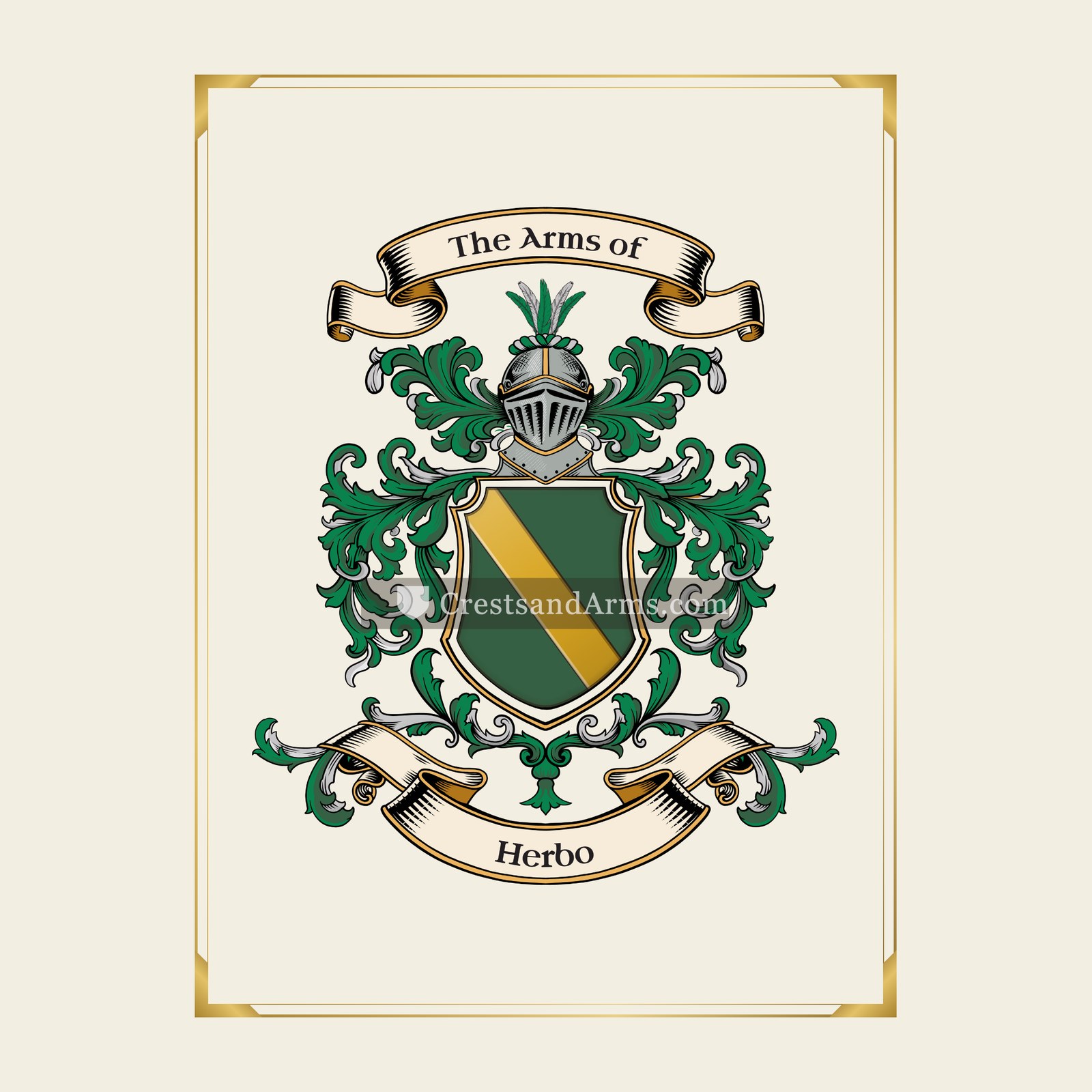 With gold border