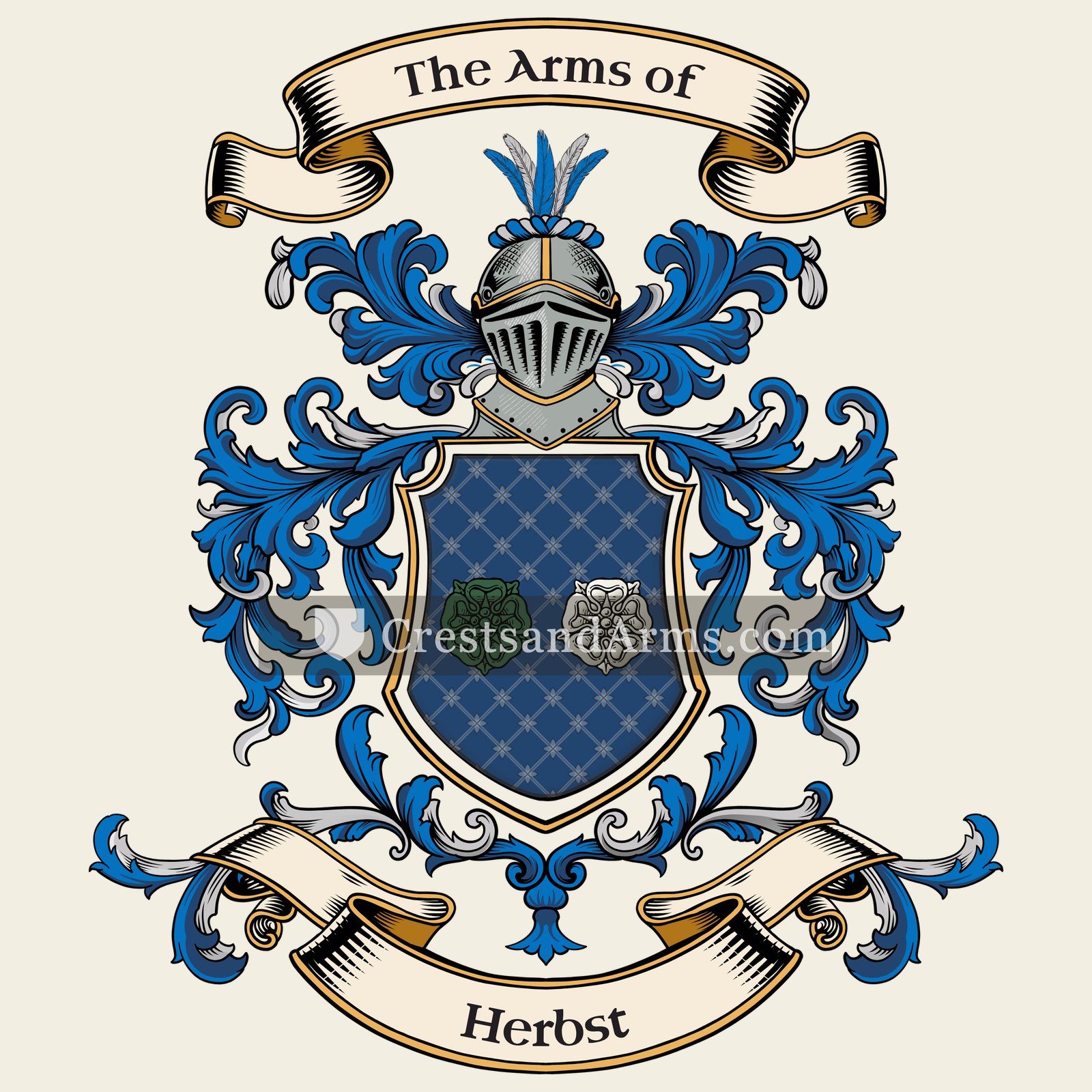 The Herbst coat of arms, drawn from the recorded blazon