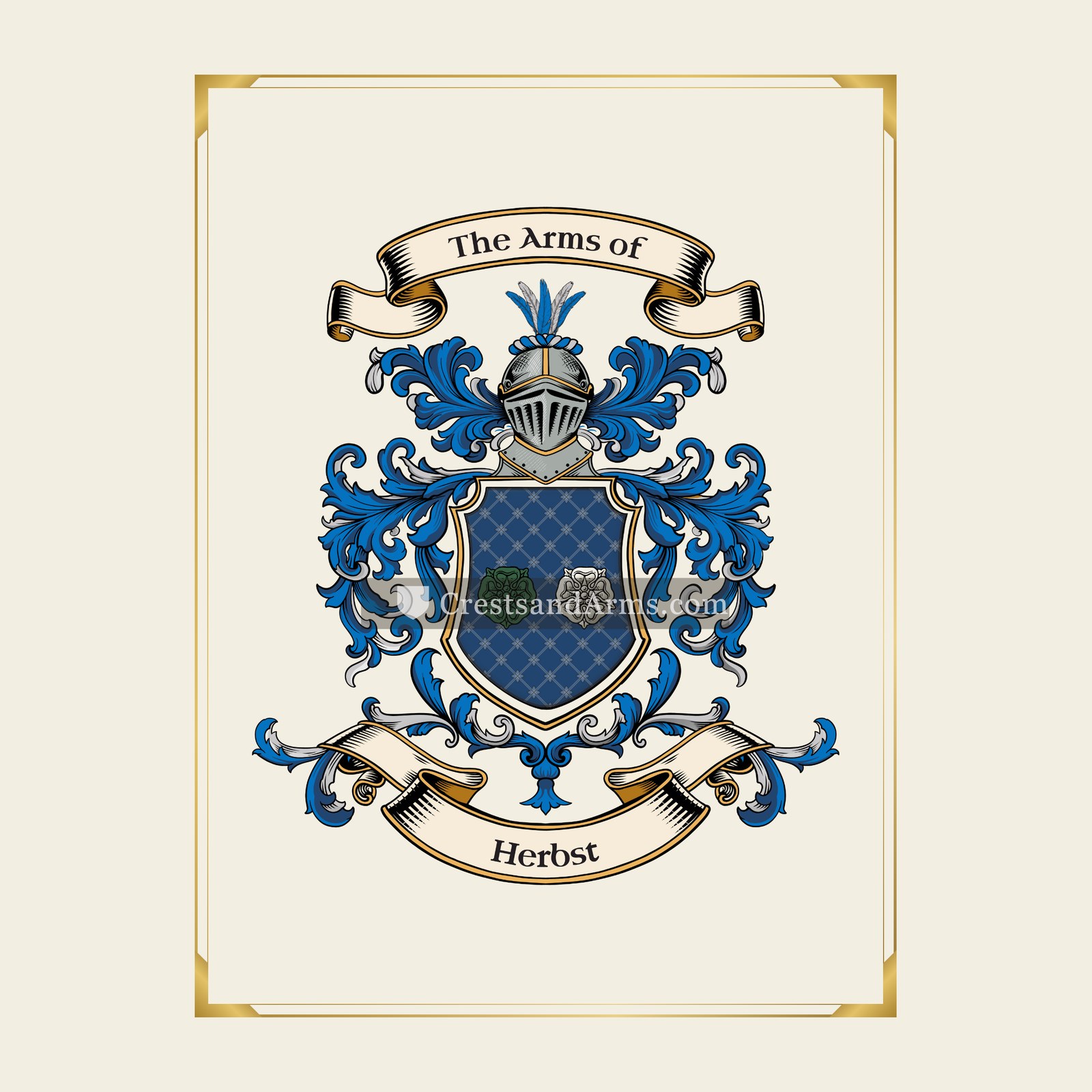 With gold border