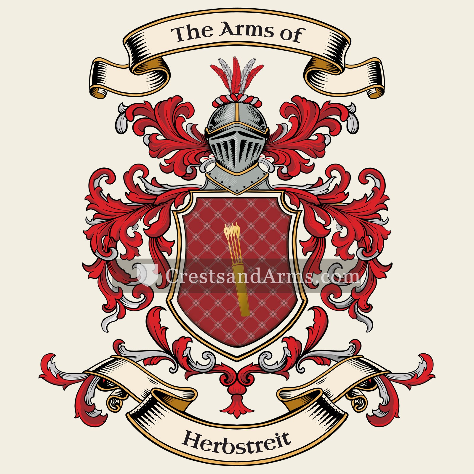The Herbstreit coat of arms, drawn from the recorded blazon