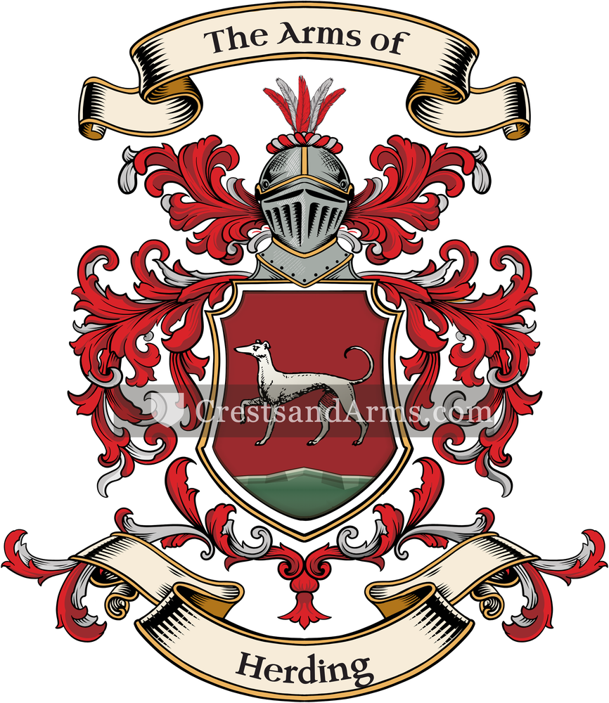 The Herding coat of arms, drawn from the recorded blazon