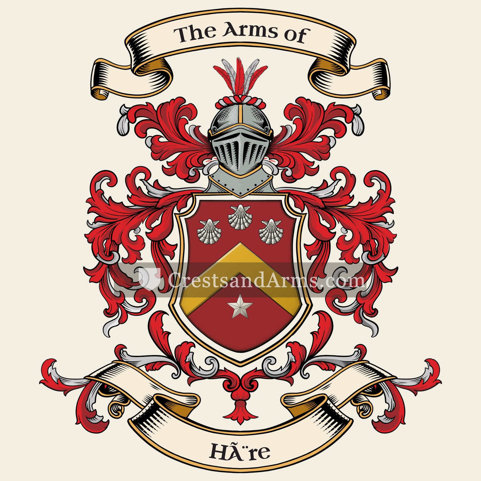 The Hère coat of arms, drawn from the recorded blazon