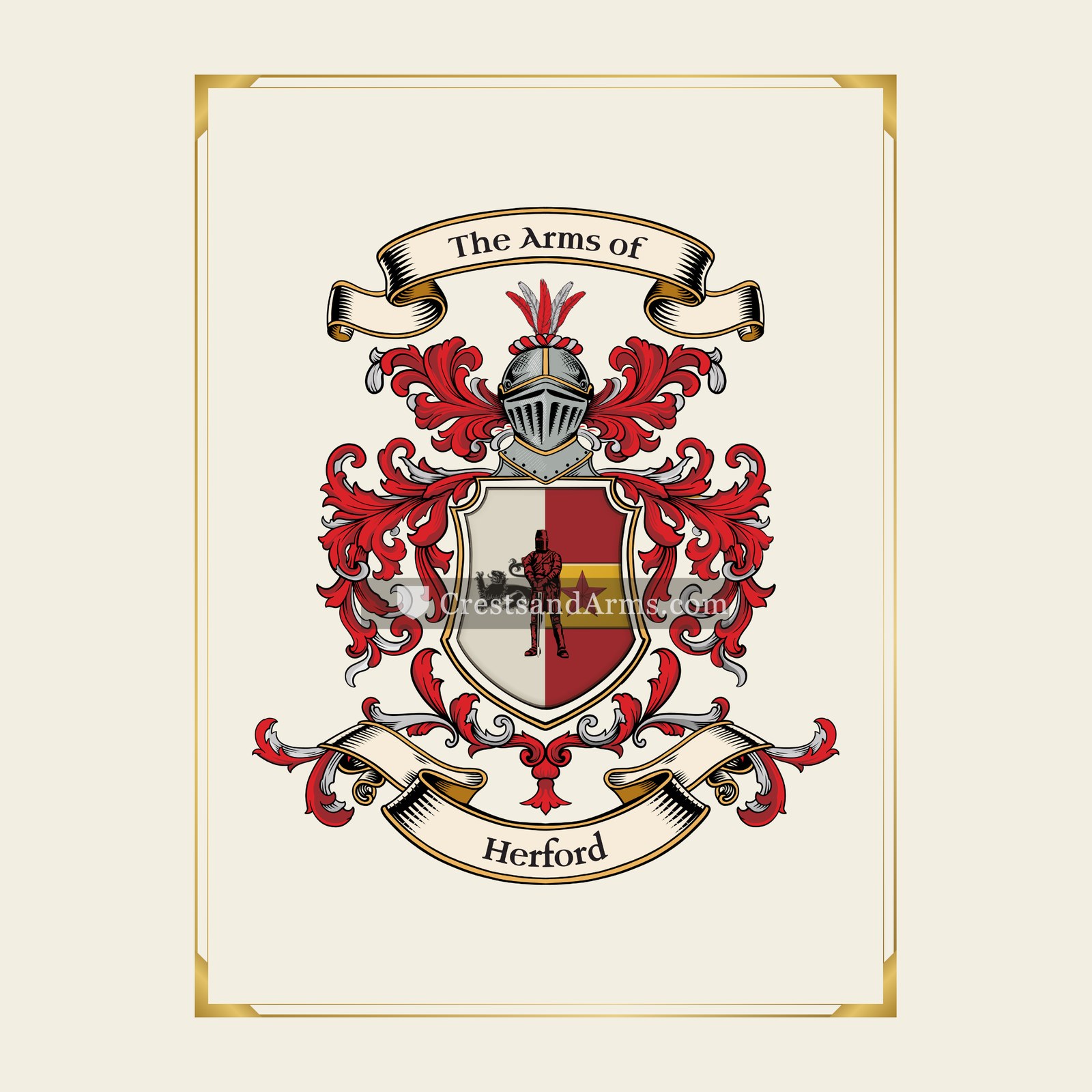 With gold border