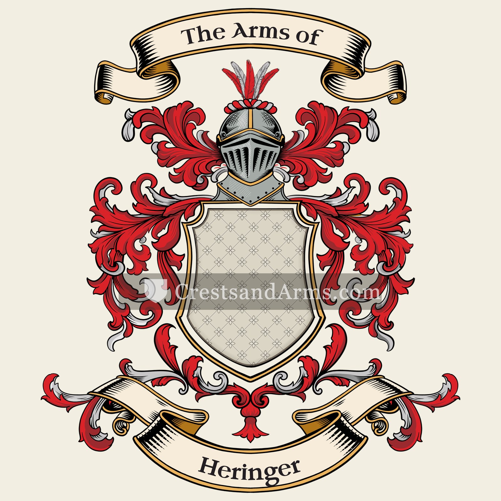 The Heringer coat of arms, drawn from the recorded blazon