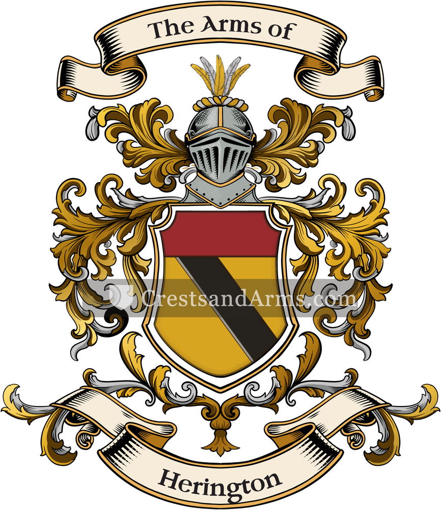 The Herington coat of arms, drawn from the recorded blazon