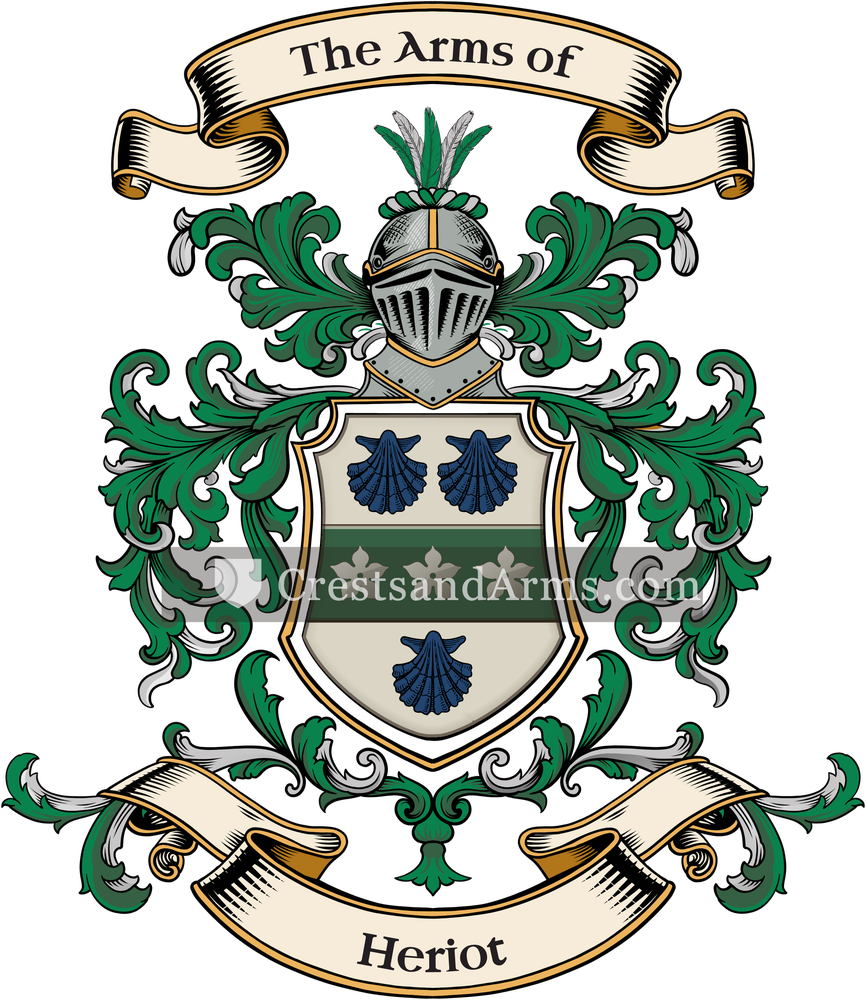 The Heriot coat of arms, drawn from the recorded blazon