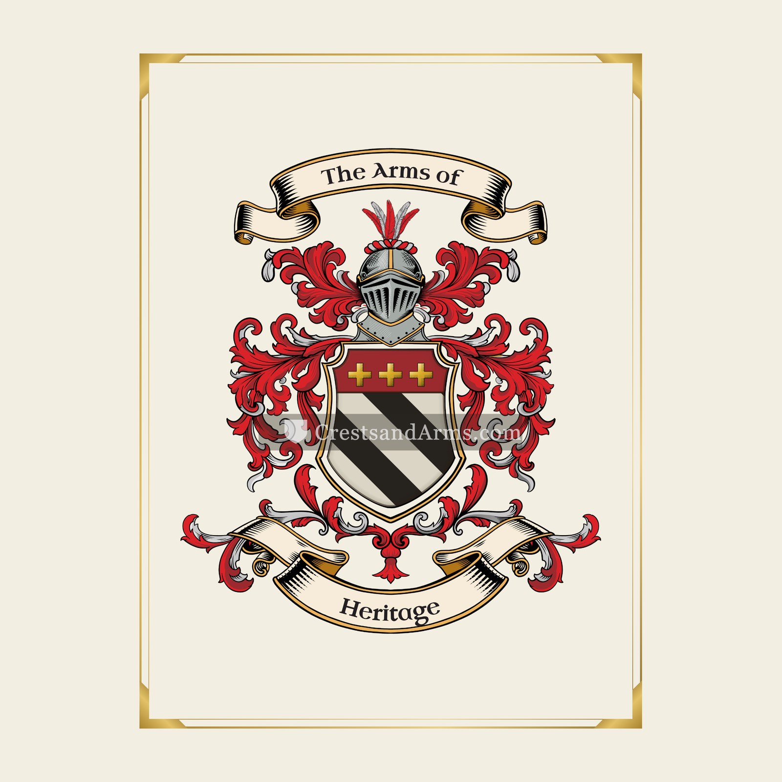 With gold border