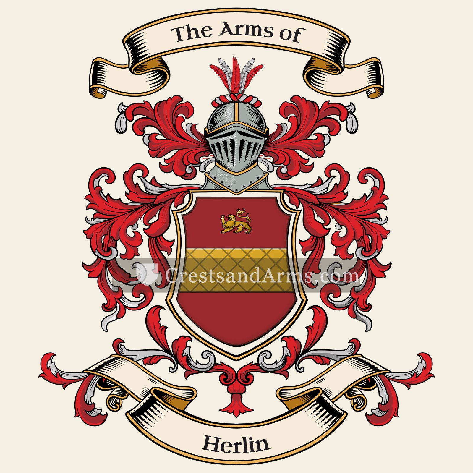 The Herlin coat of arms, drawn from the recorded blazon
