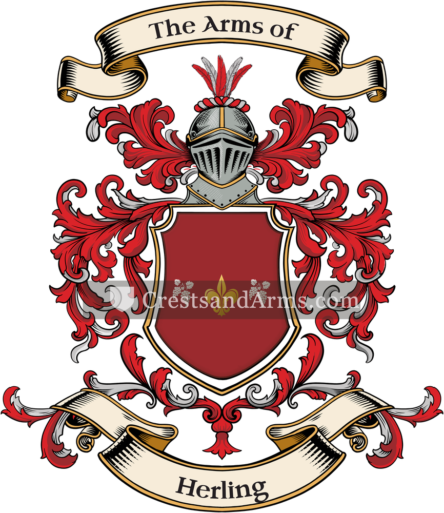 The Herling coat of arms, drawn from the recorded blazon