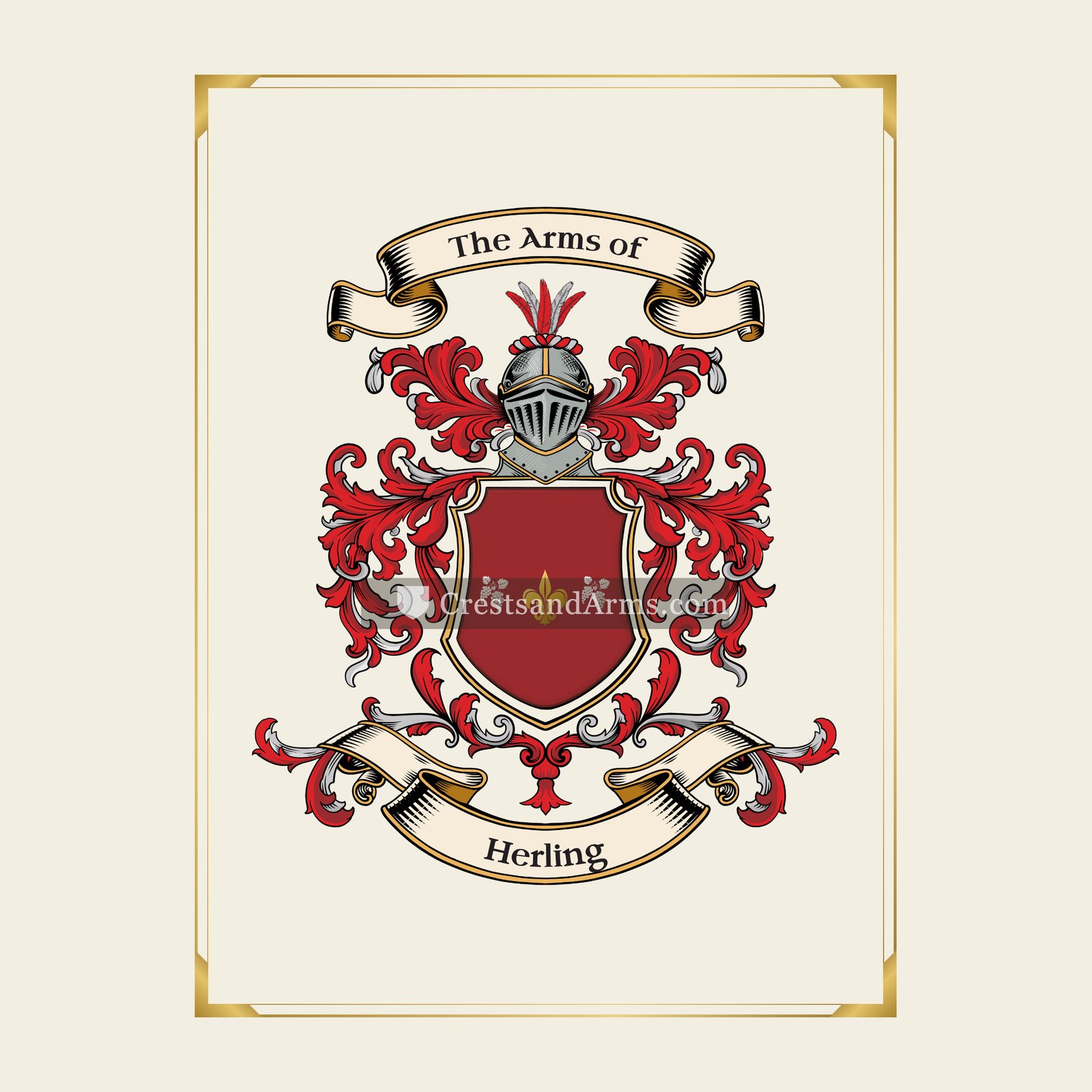 With gold border