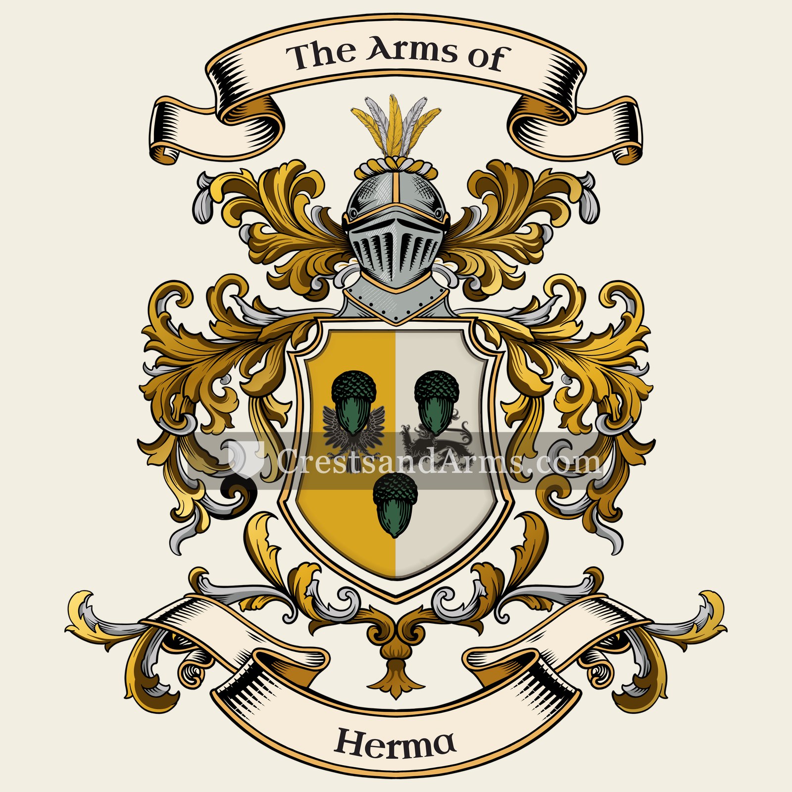 The Herma coat of arms, drawn from the recorded blazon