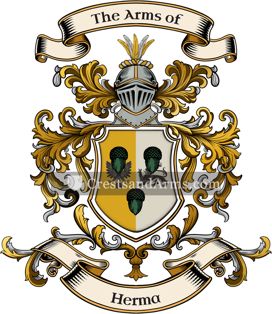 The Herma coat of arms, drawn from the recorded blazon