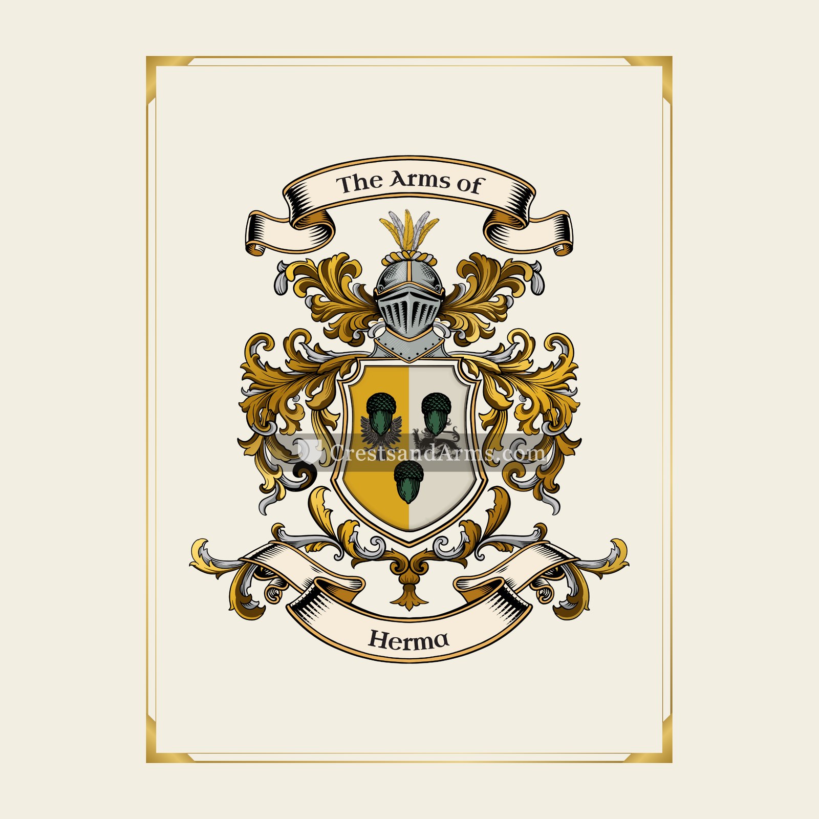 With gold border