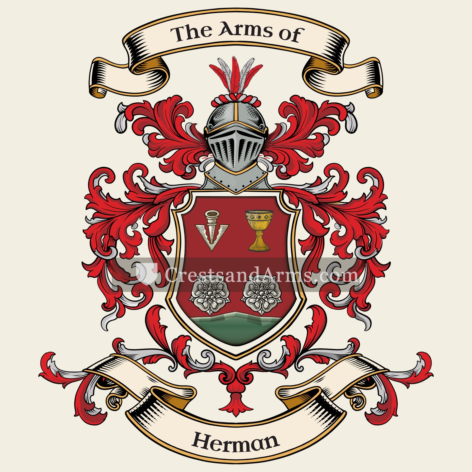 The Herman coat of arms, drawn from the recorded blazon