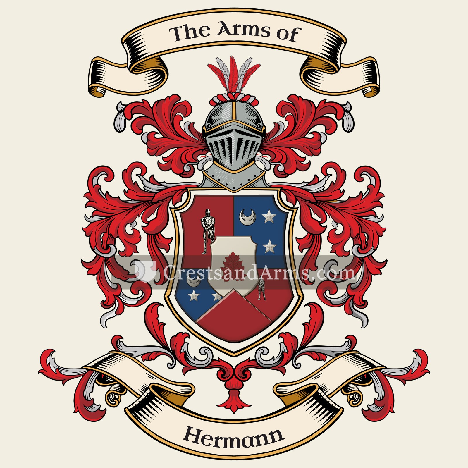 The Hermann coat of arms, drawn from the recorded blazon