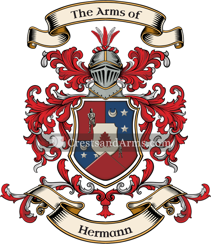 The Hermann coat of arms, drawn from the recorded blazon