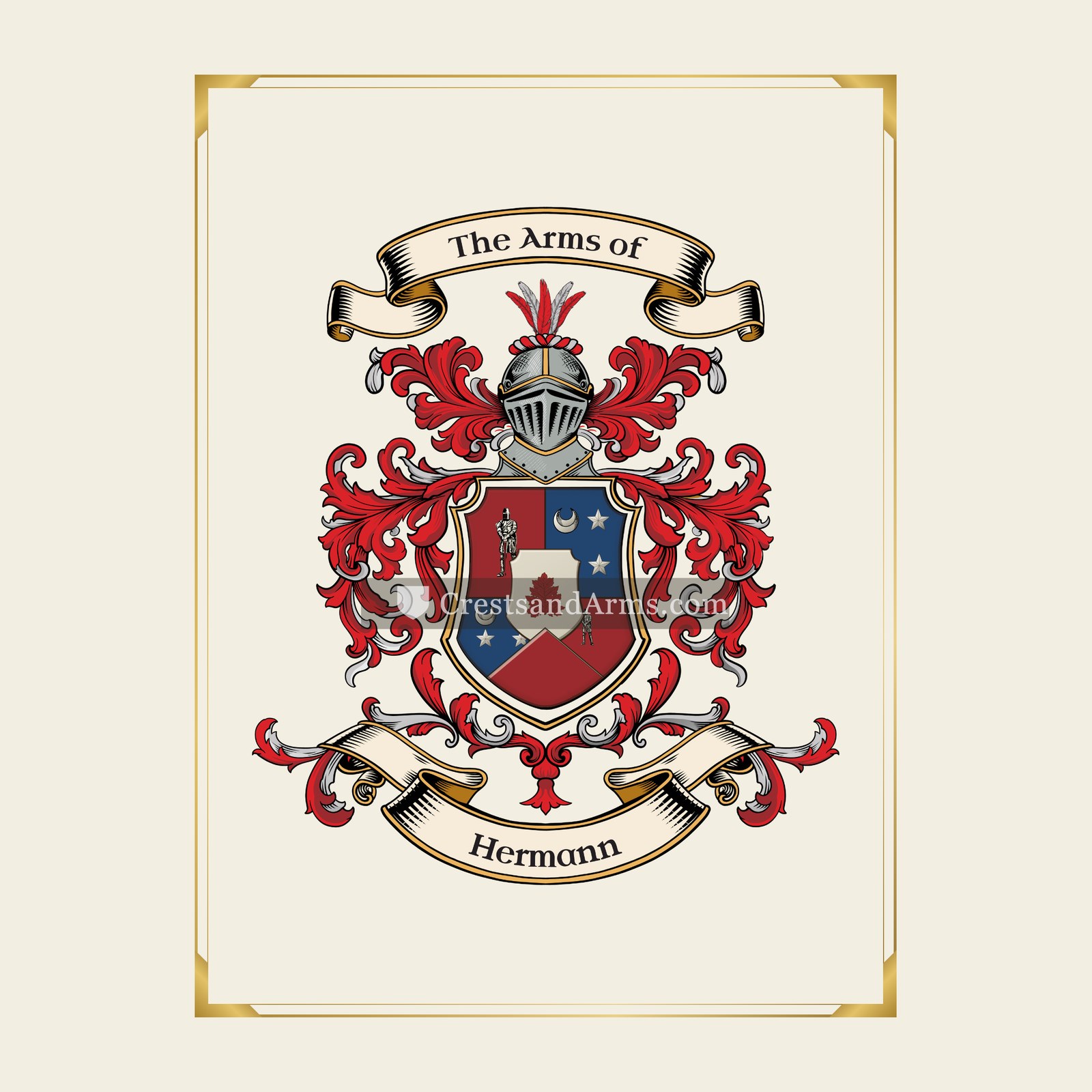 With gold border
