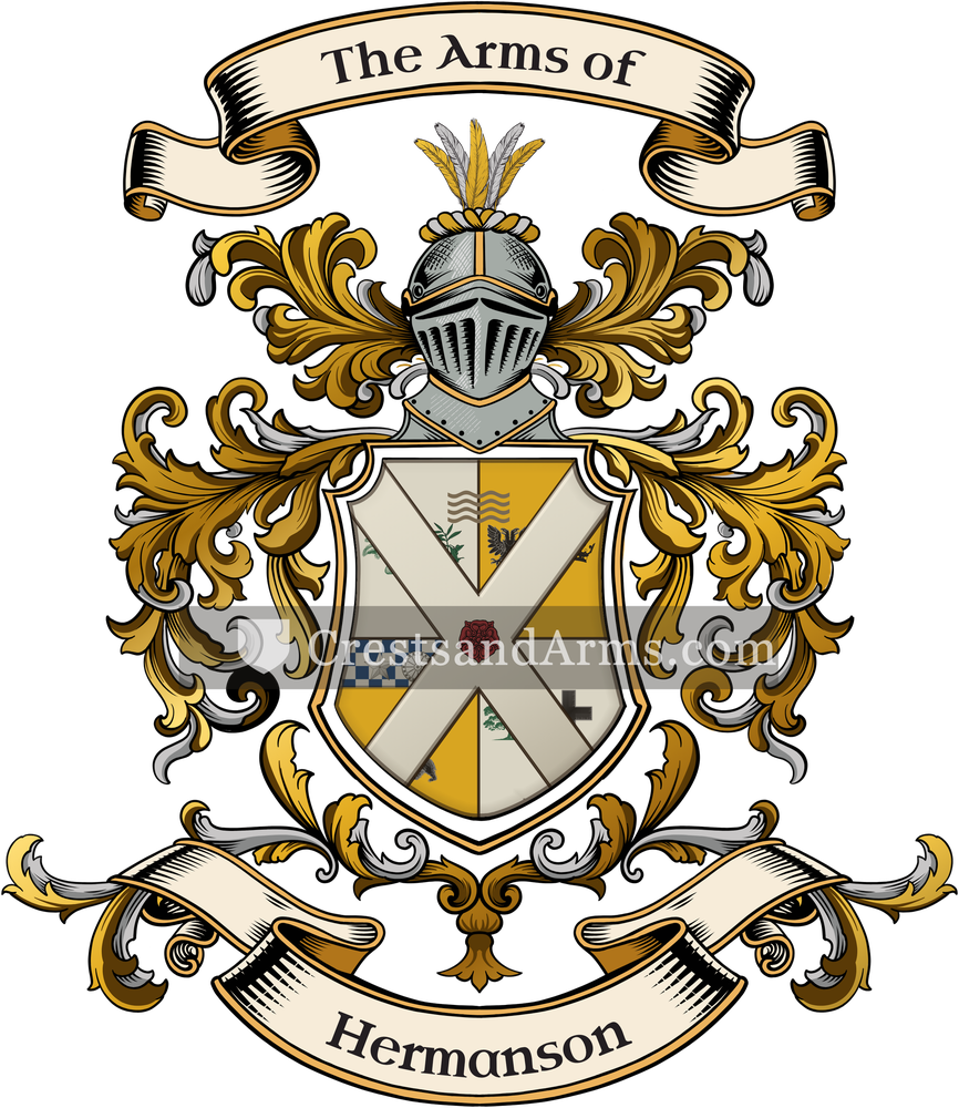 The Hermanson coat of arms, drawn from the recorded blazon
