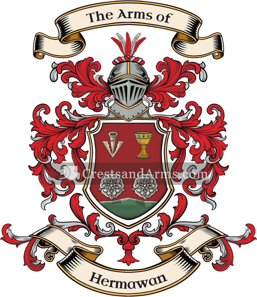 The Hermawan coat of arms, drawn from the recorded blazon